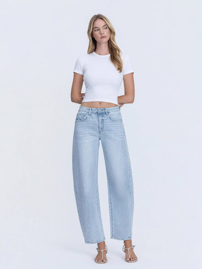 LIGHT WASH BARREL JEANS