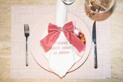 Mixed Messages Linen Dinner Napkins – Set of 12: Dusty Rose
