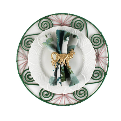 Green Blue Chinoiserie Cloth Dinner Napkins | Summer Dining