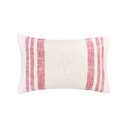 Pink Hibiscus Striped Pillow - 14x22"