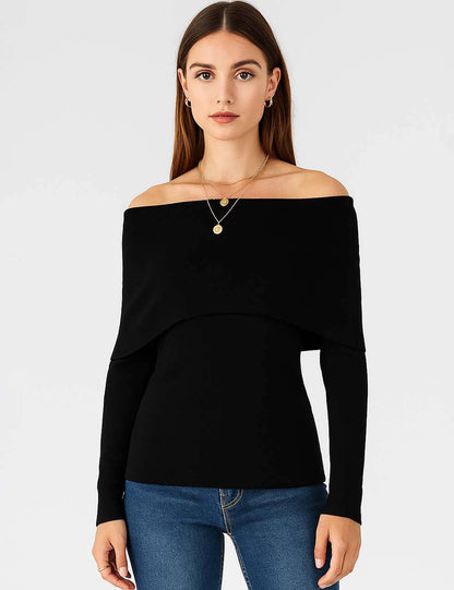 Black Off-Shoulder Top
