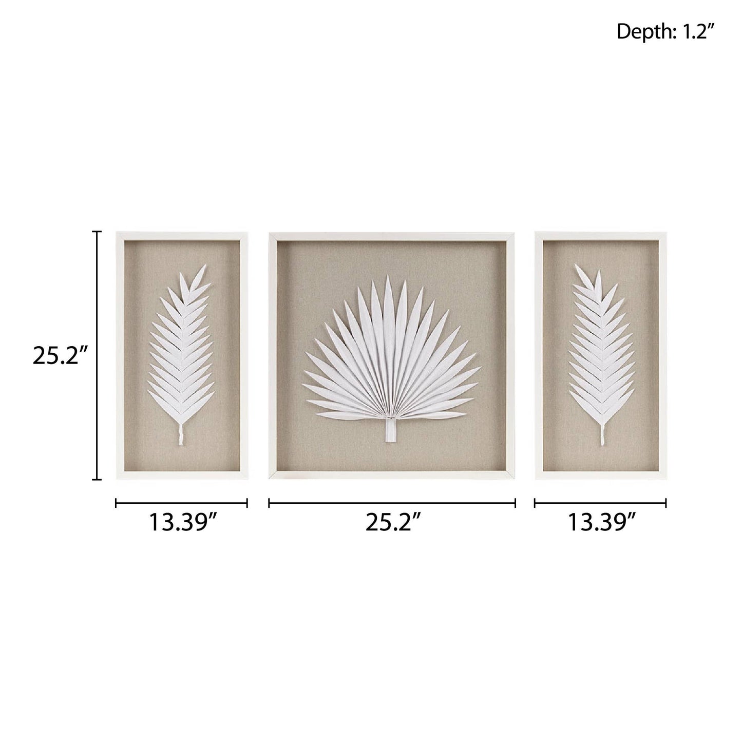 Handmade Rice Paper Palm Leave Wall Decor - Square