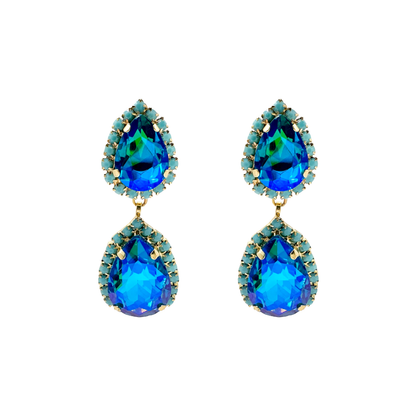 Louise Earrings: Navy & Turquoise