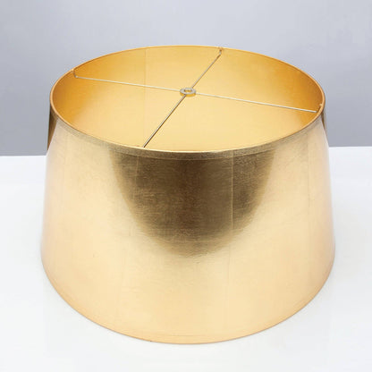 White Ginger Jar Lamp - Gold Shade