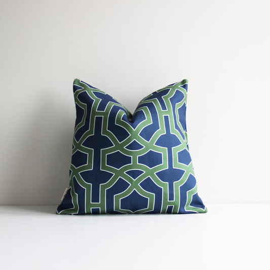 Green & Navy Bamboo Pillow