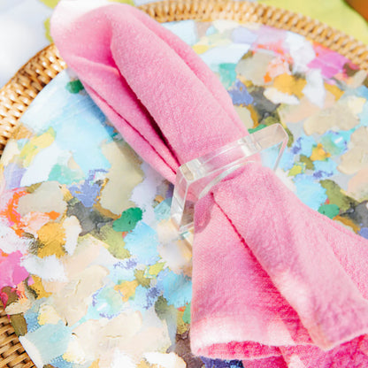 Acrylic Napkin Ring Set - Clear