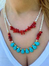 Load image into Gallery viewer, Red Coral &amp; Pearl Necklace
