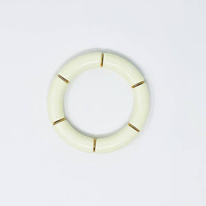 Plain Ivory Bamboo Acrylic Bracelet