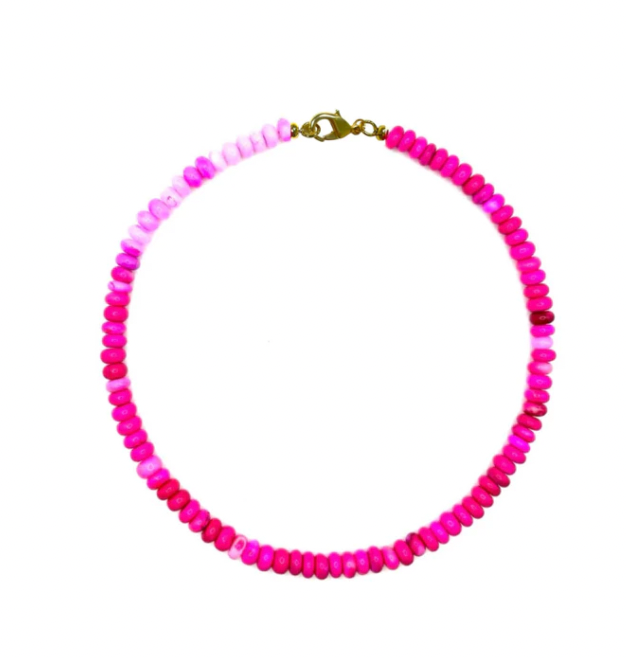 Sangria Beaded Pink Necklace