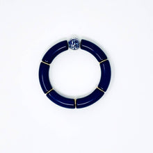Load image into Gallery viewer, Navy Bamboo Acrylic Bracelet
