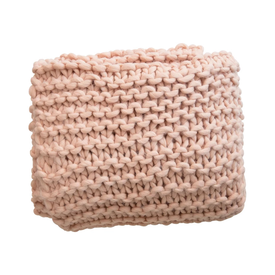 Crocheted Blush Fabric Throw