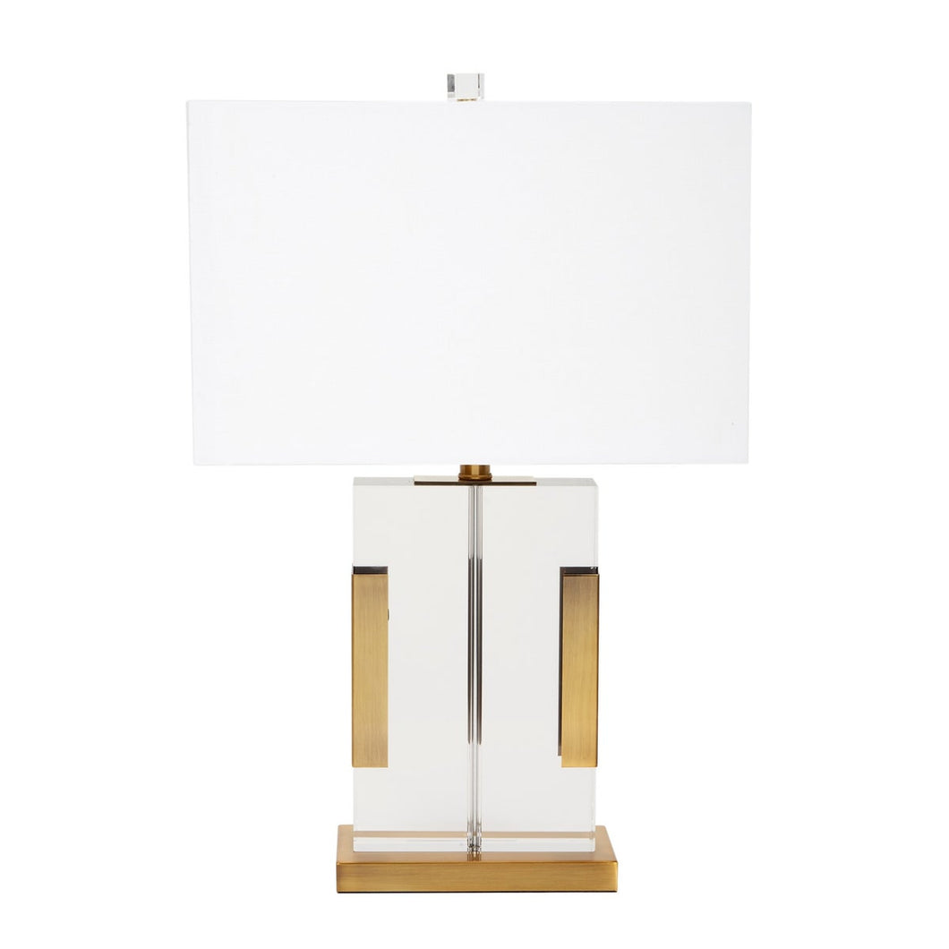 CRYSTAL AVIAN TABLE LAMP WITH BRASS METAL FITTINGS